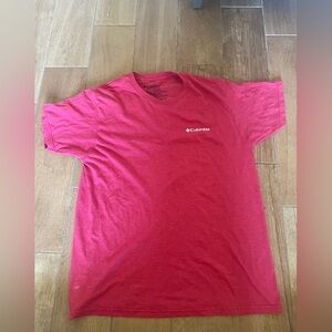 Columbia Men's Red Short Sleeve Cotton Blend Shirt Large